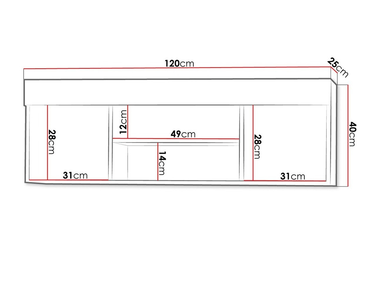 Zidna polica Melfeli 123 (Sonoma hrast)