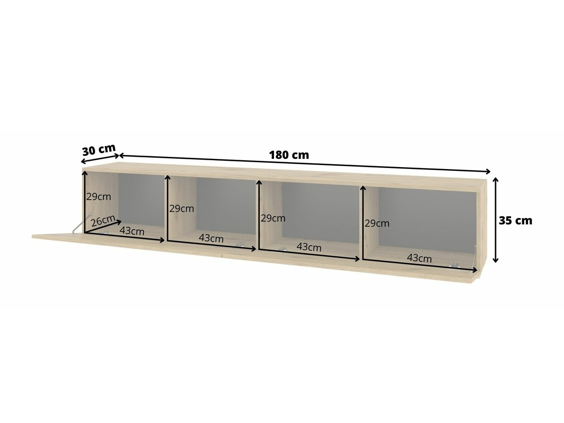 TV komoda Revmiru 104 (Crno + Hrast Votan)