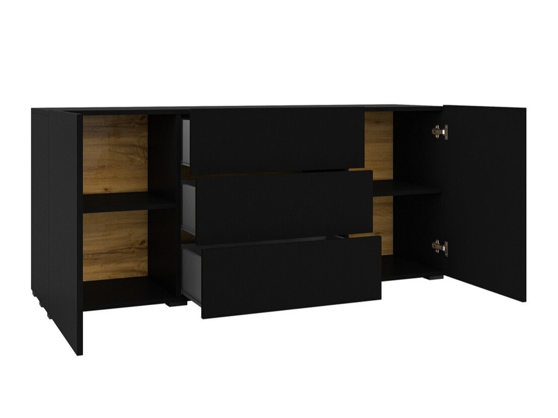 Komoda Revmiru 103 (Crno + Вотан храст)