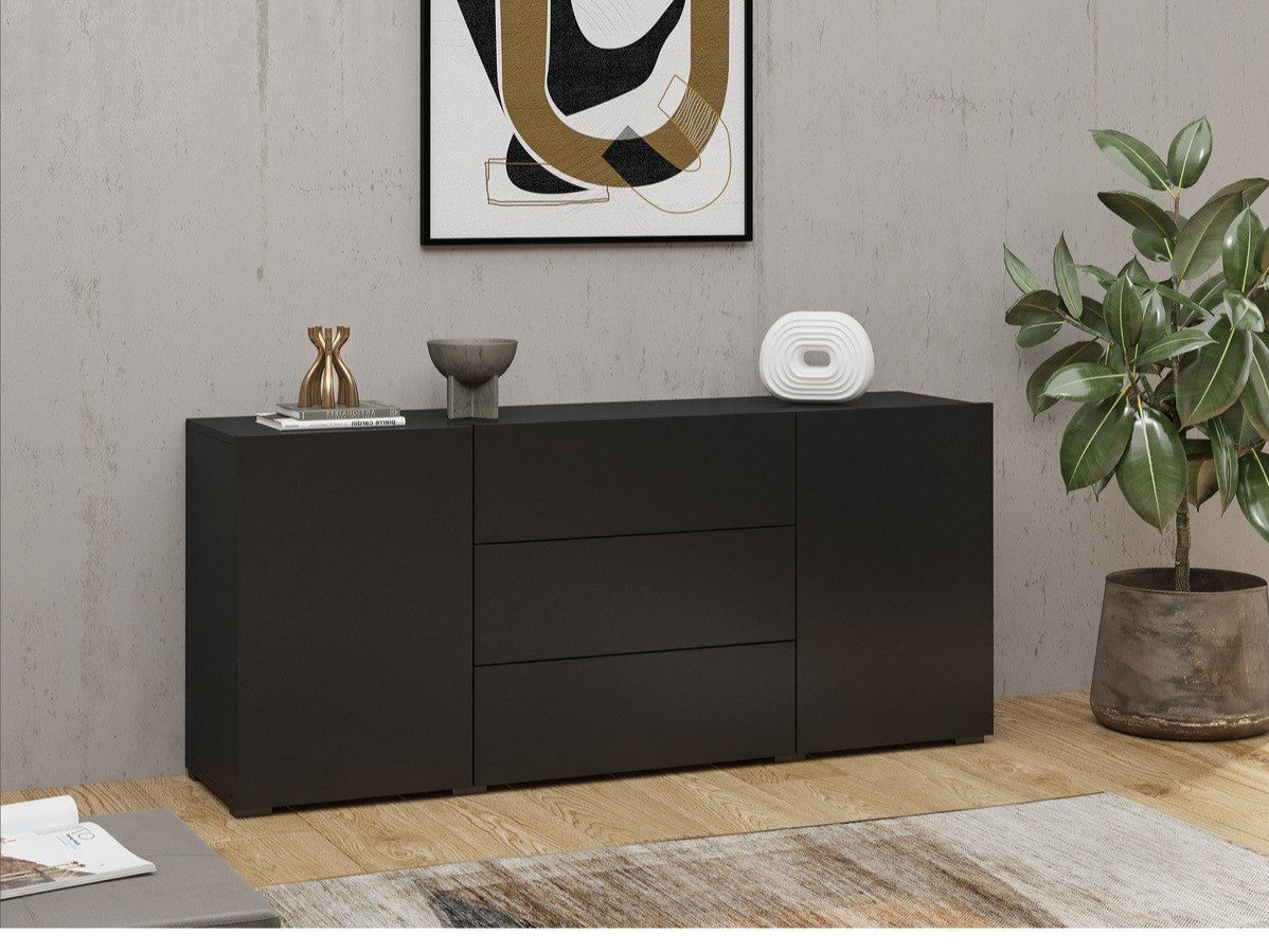 Komoda Revmiru 103 (Crno + Вотан храст)