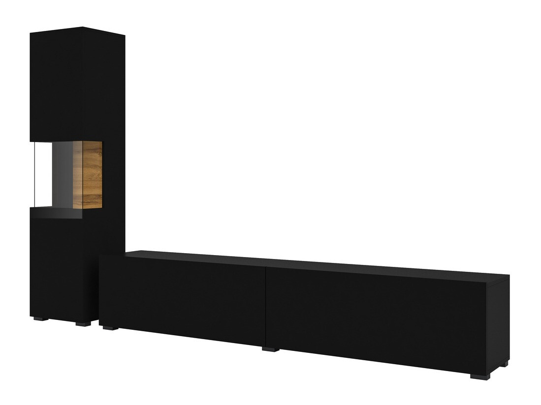 Set za dnevnu sobu Revmiru 105 (Crno + Вотан храст)