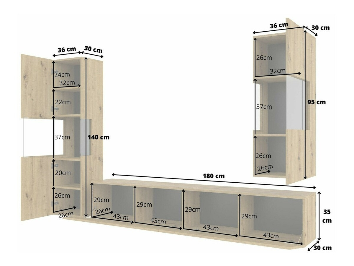 Set za dnevnu sobu Revmiru 106 (Belo + Вотан храст)