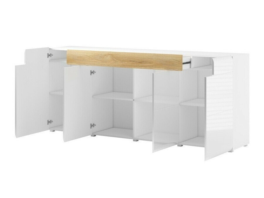 Komoda Torsone 102 (Belo + Sjajno belo)