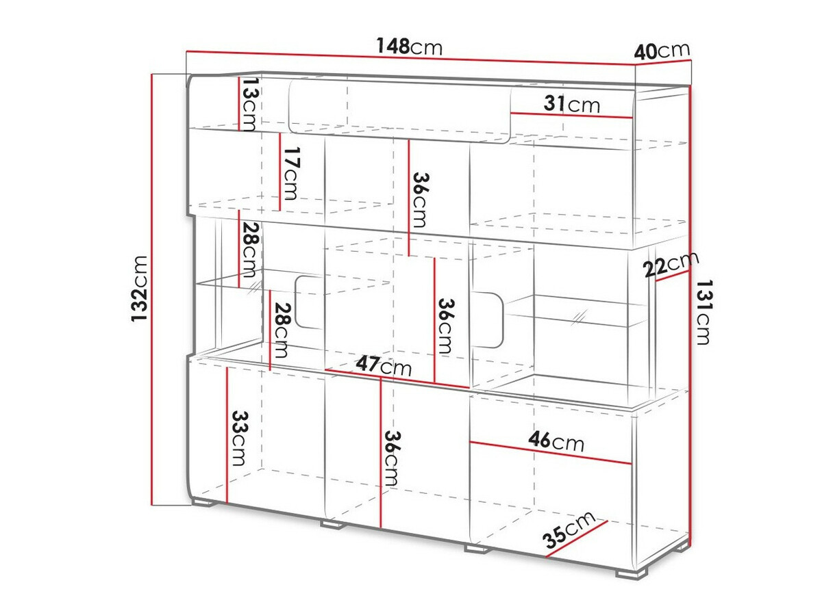 Ormarić Torsone 100 (Belo + Sjajno belo)
