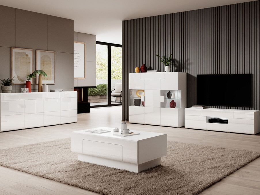 Ormarić Torsone 100 (Belo + Sjajno belo)