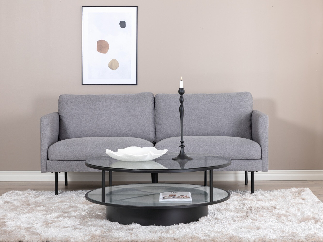 Sofa Fercame 100 (Sivo + Crno)