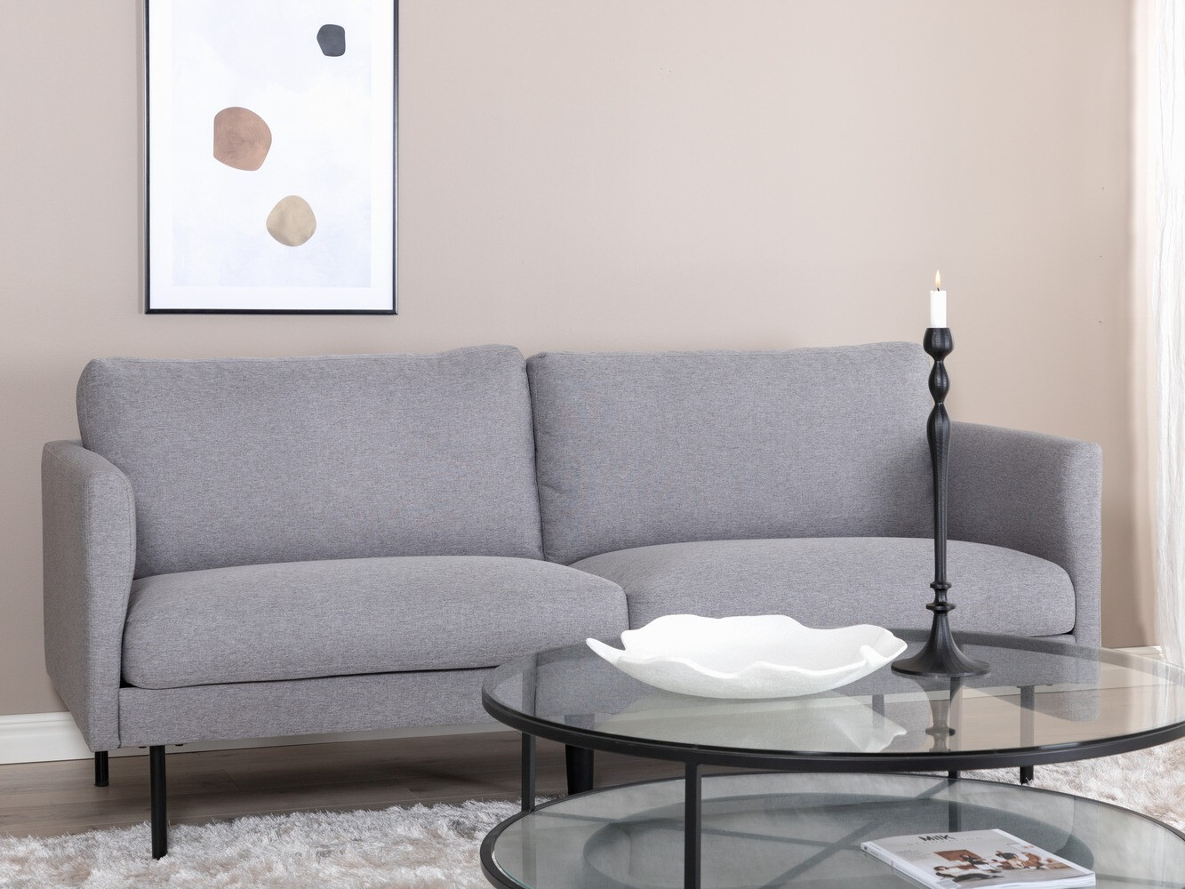 Sofa Fercame 100 (Sivo + Crno)