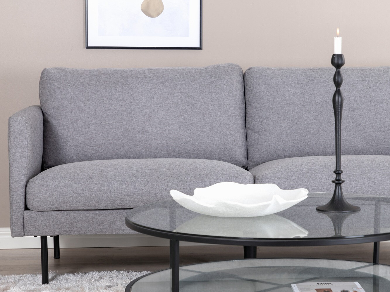 Sofa Fercame 100 (Sivo + Crno)