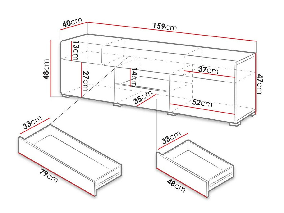 TV sto Torsone 101 (Belo + Sjajno belo)