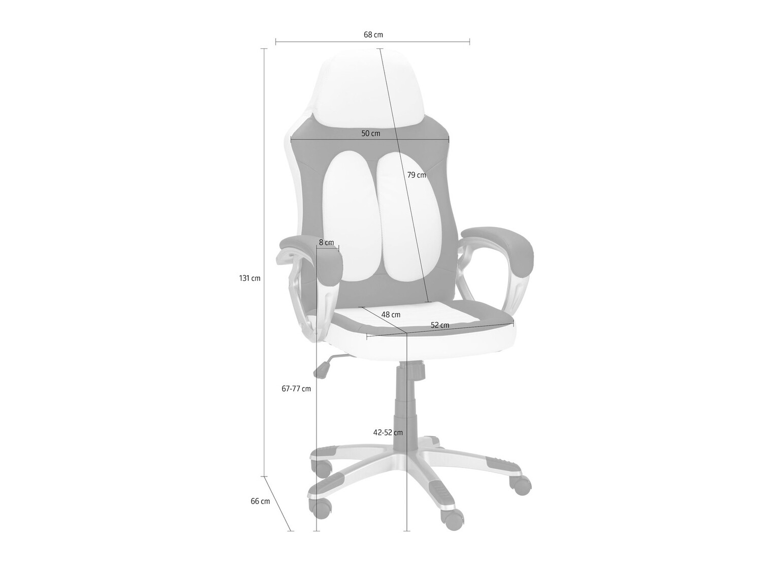 Gejming stolica Denton 561 (Belo + Crno)