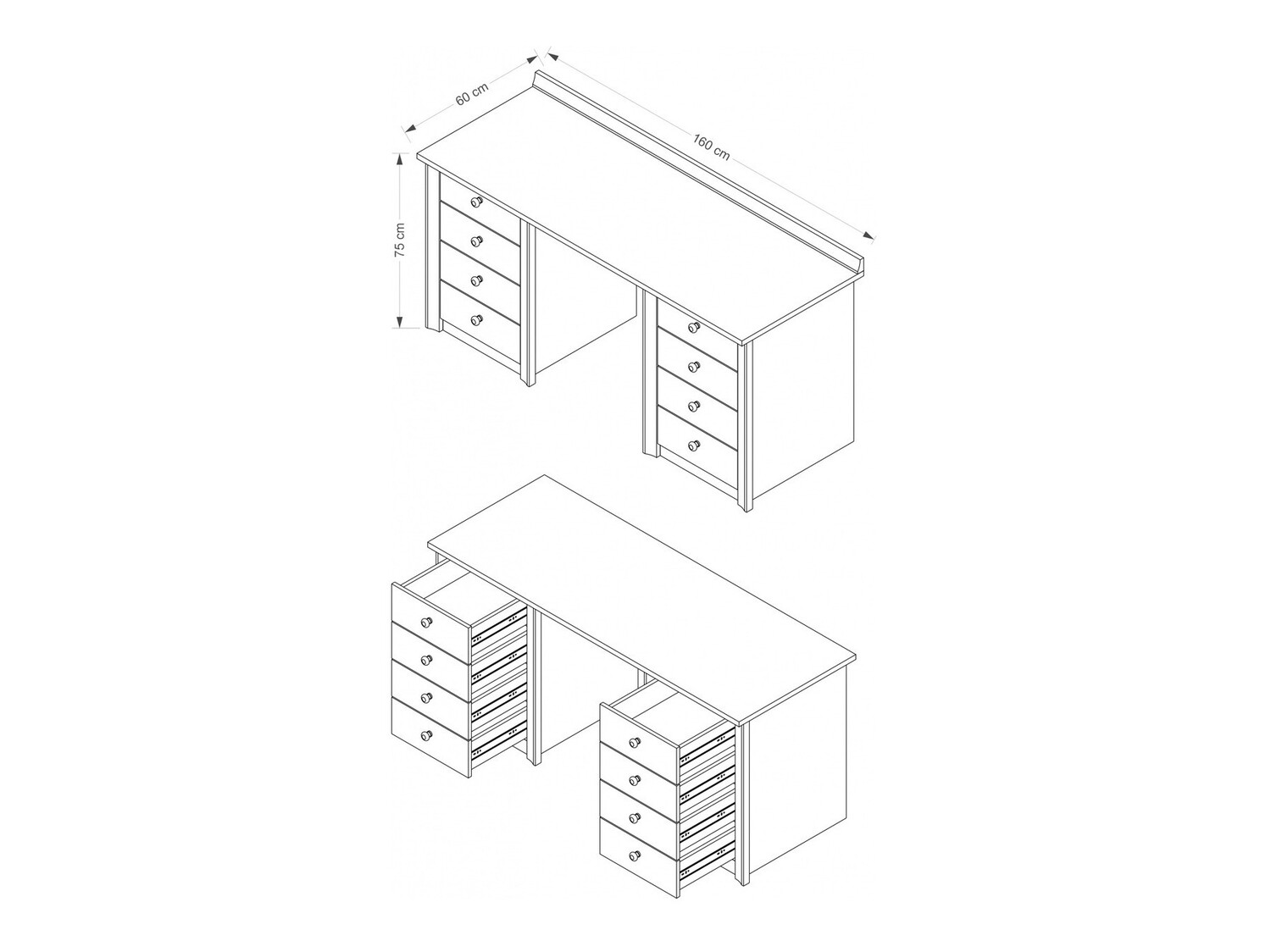 Kancelarijski sto Elialo 112 (Sonoma hrast)