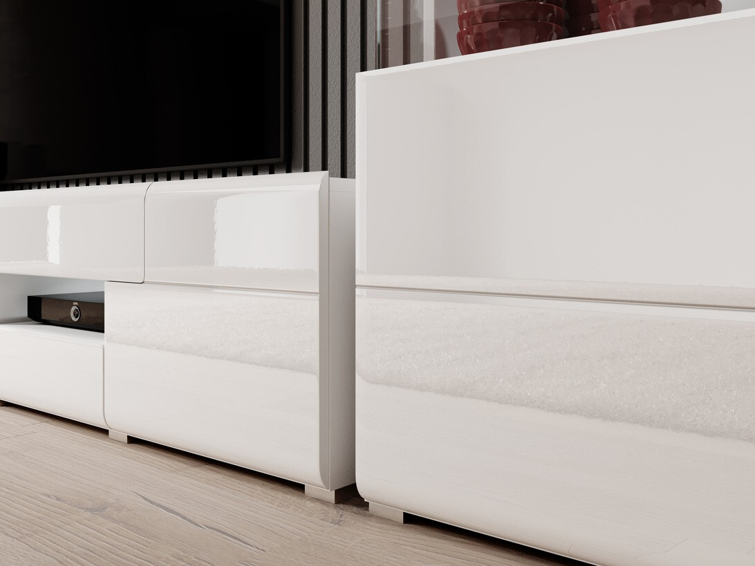 Komoda Torsone 108 (Belo + Sjajno belo)