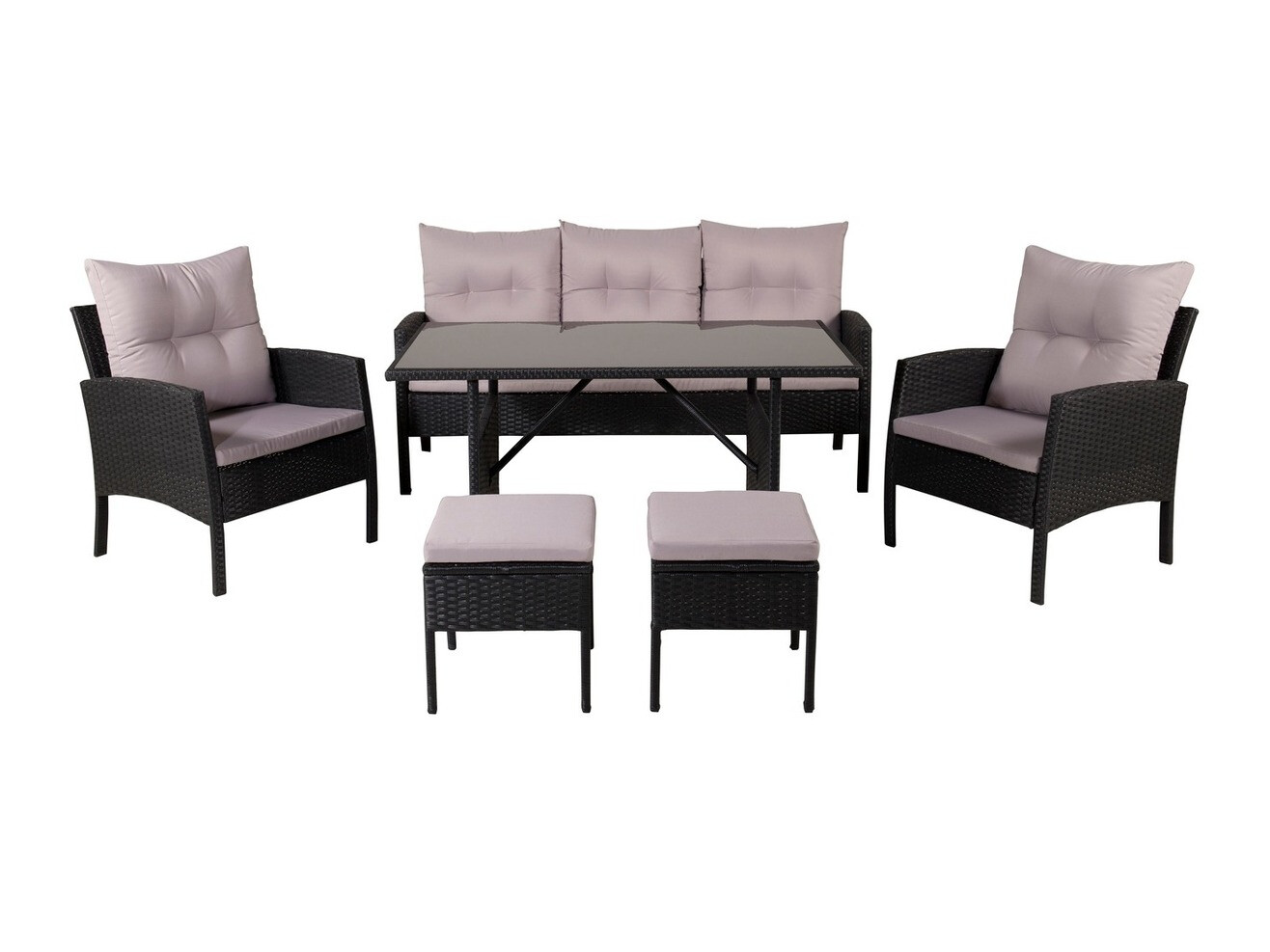 Set baštenskog nameštaja Dallas 2473 (Crno + Sivo)