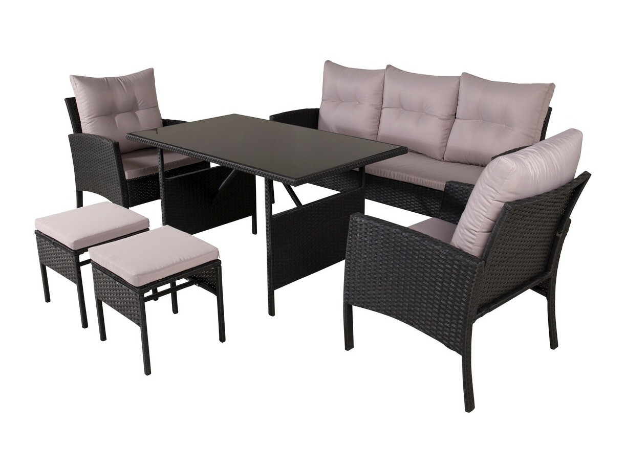 Set baštenskog nameštaja Dallas 2473 (Crno + Sivo)