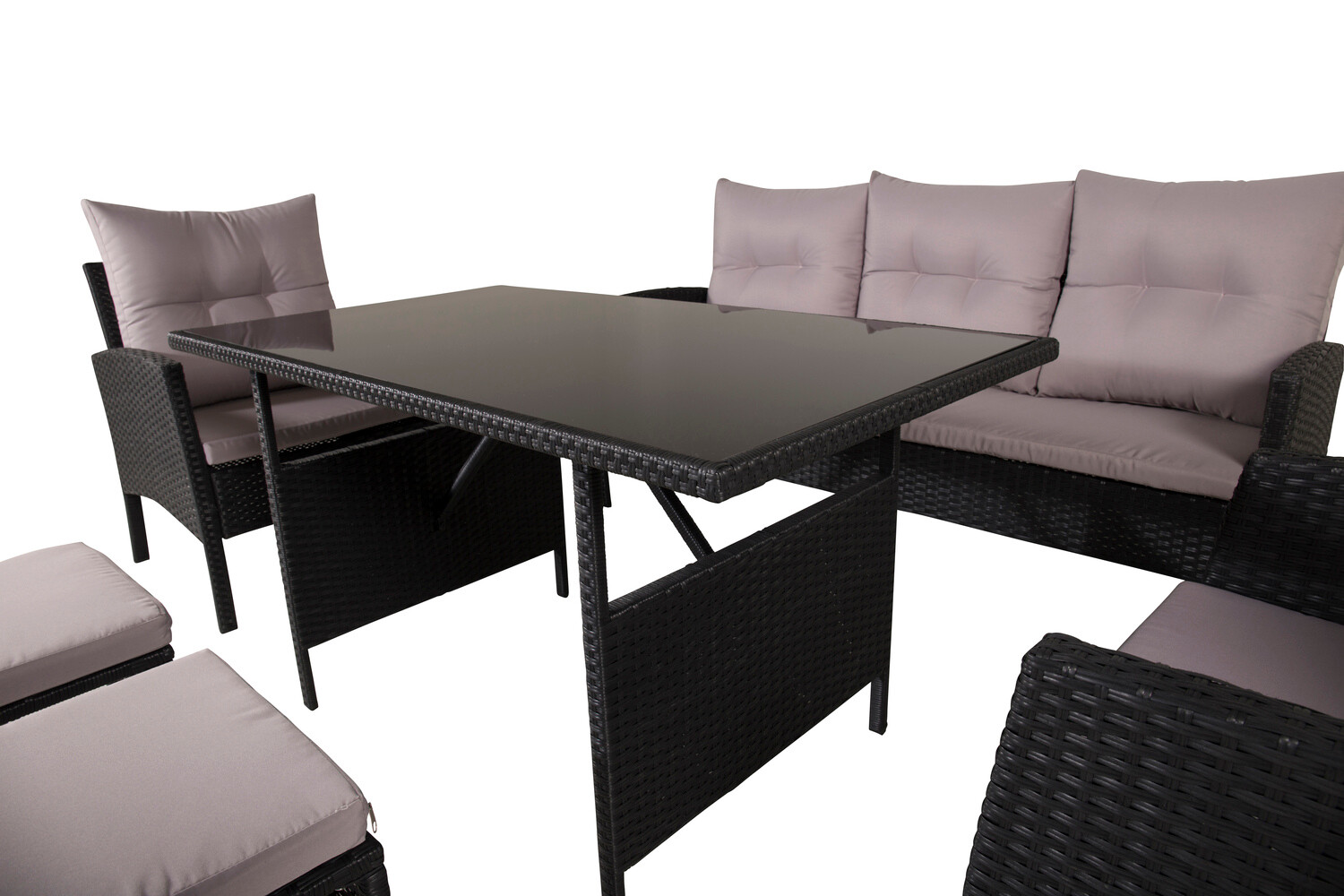 Set baštenskog nameštaja Dallas 2473 (Crno + Sivo)