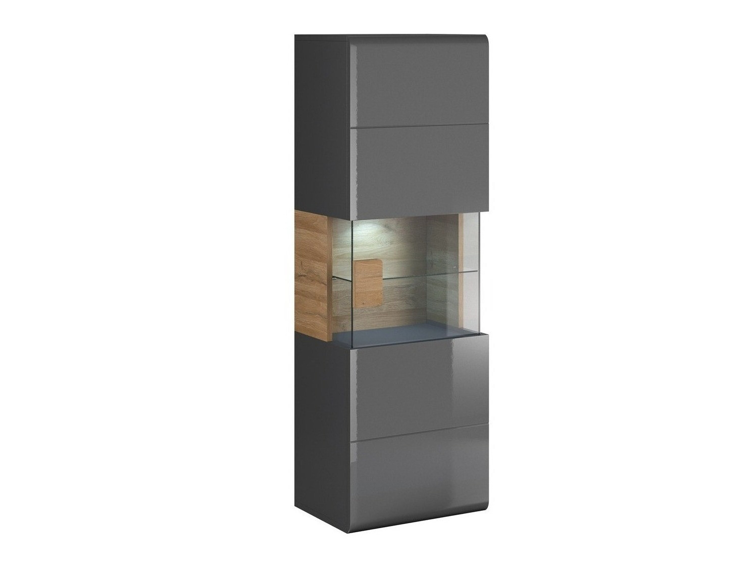 Zidna polica Torsone 109 (Antracit + Gloss antracit + Grandson hrast)