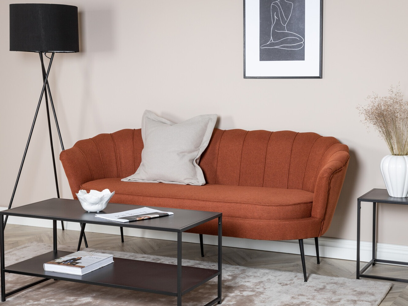 Sofa Dallas 2917 (Tamno smeđa + Crno)