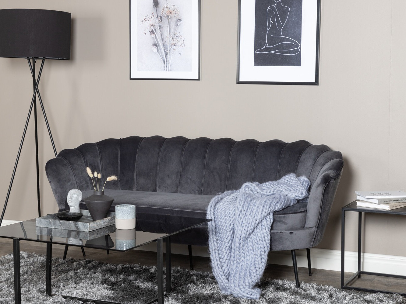 Sofa Dallas 2917 (Tamnosiva + Crno)