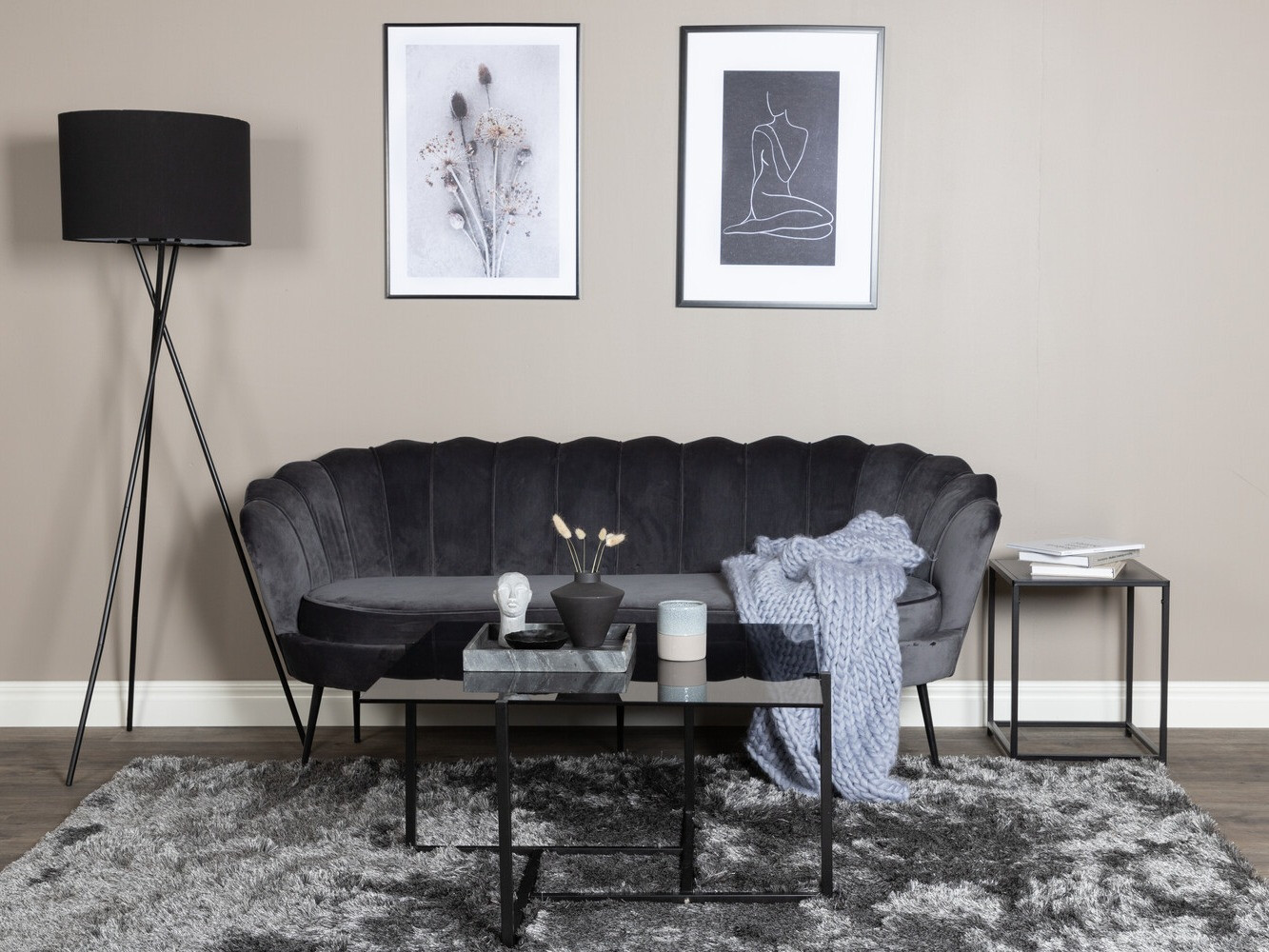 Sofa Dallas 2917 (Tamnosiva + Crno)