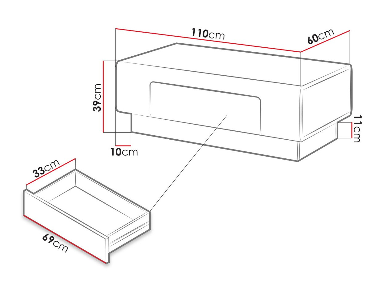 Stočić za kafu Torsone 111 (Antricit (ugalj) + Gloss antricit (ugalj) + Unuk hrast)