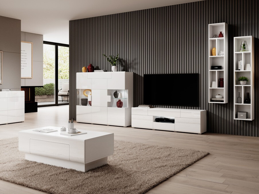 Stočić za kafu Torsone 111 (Belo + Sjajno belo)