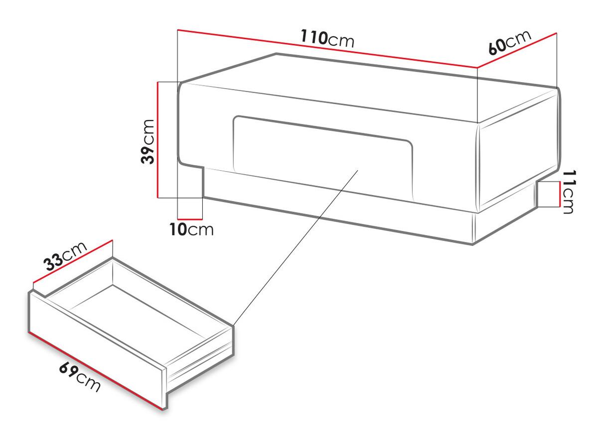 Stočić za kafu Torsone 111 (Belo + Sjajno belo)