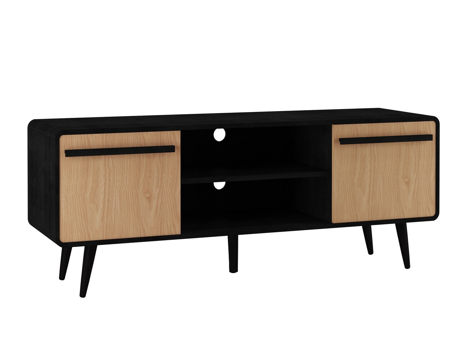 TV komoda Denton 359 (Crno + Hrast)
