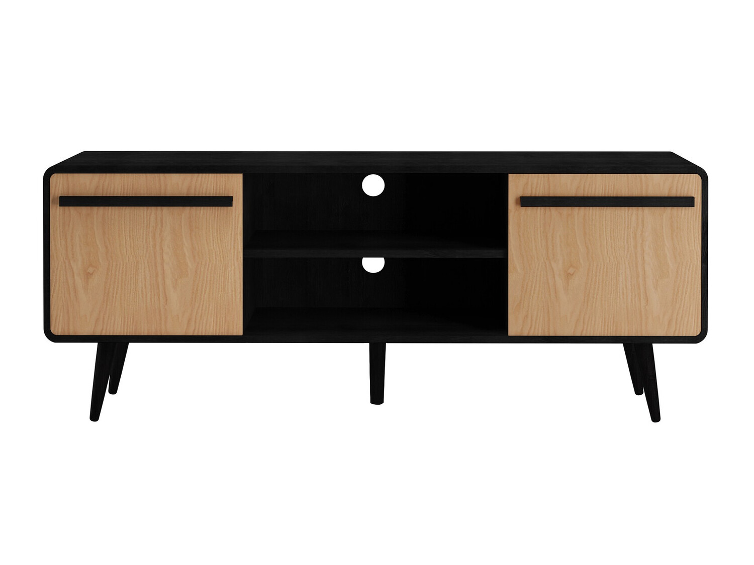 TV komoda Denton 359 (Crno + Hrast)