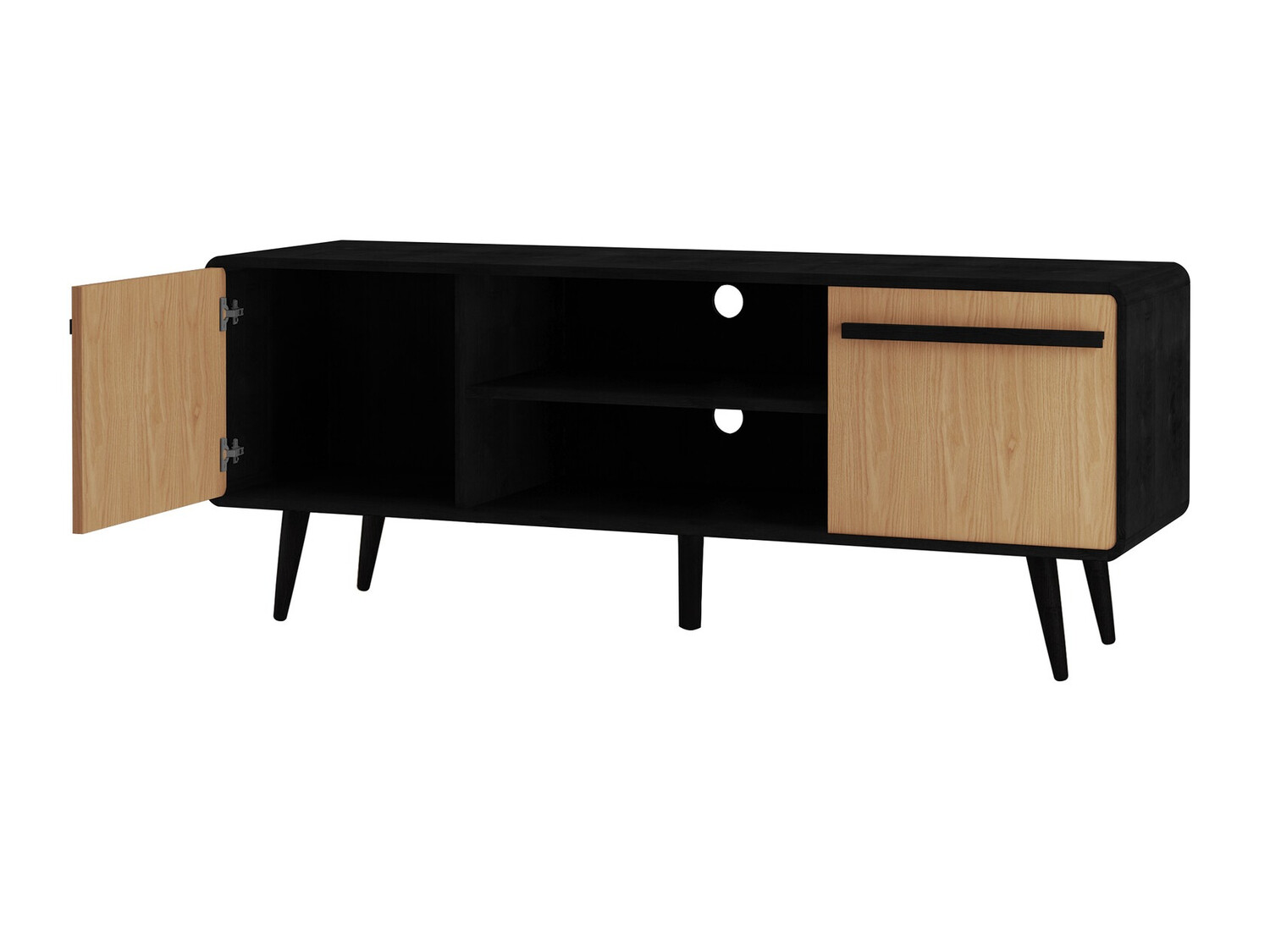 TV komoda Denton 359 (Crno + Hrast)