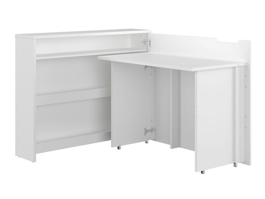 Ugaoni kancelarijski sto Concept Pro Lenart Levfere 101 (Belo + Sjajno belo)
