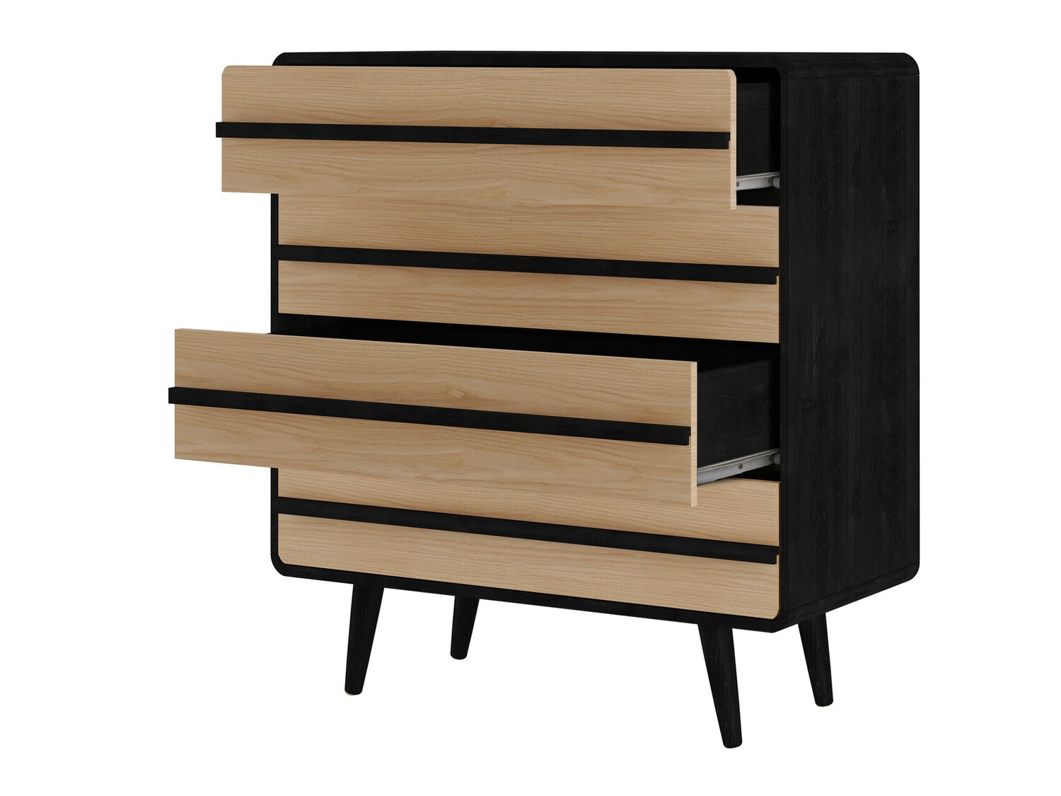 Komoda Denton 566 (Crno + Hrast)