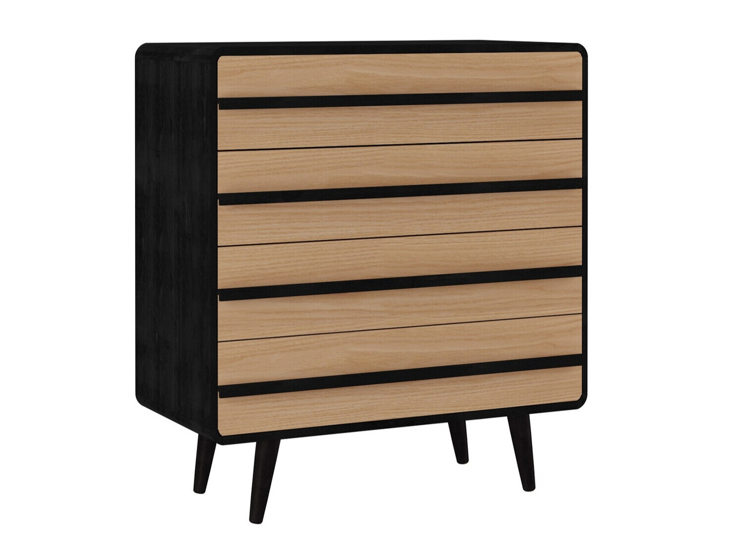 Komoda Denton 566 (Crno + Hrast)