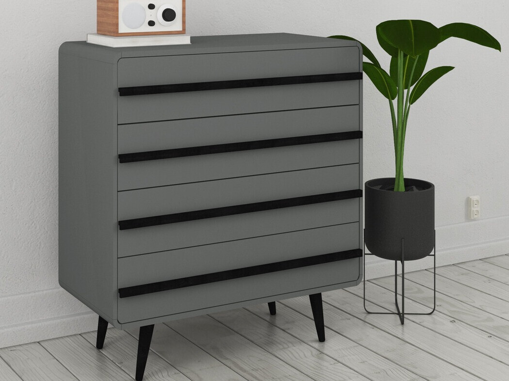 Komoda Denton 566 (Sivo + Crno)