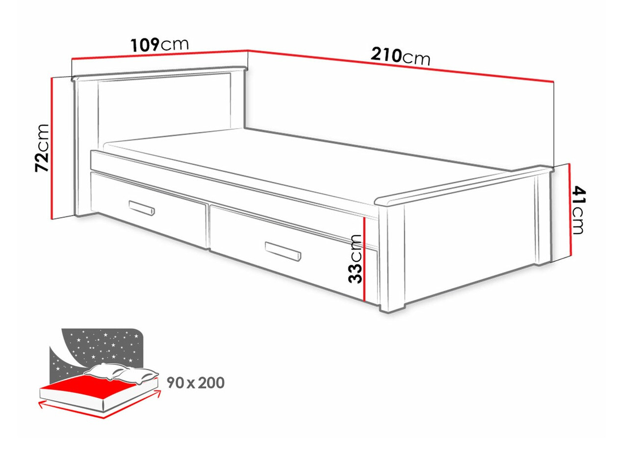 Krevet Henderson 116 (Belo + Plava)
