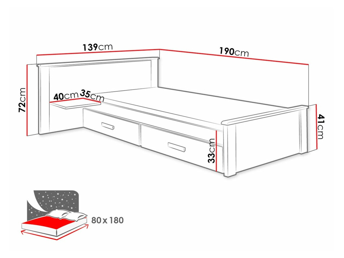 Krevet Henderson 117 (Belo + Sivo)