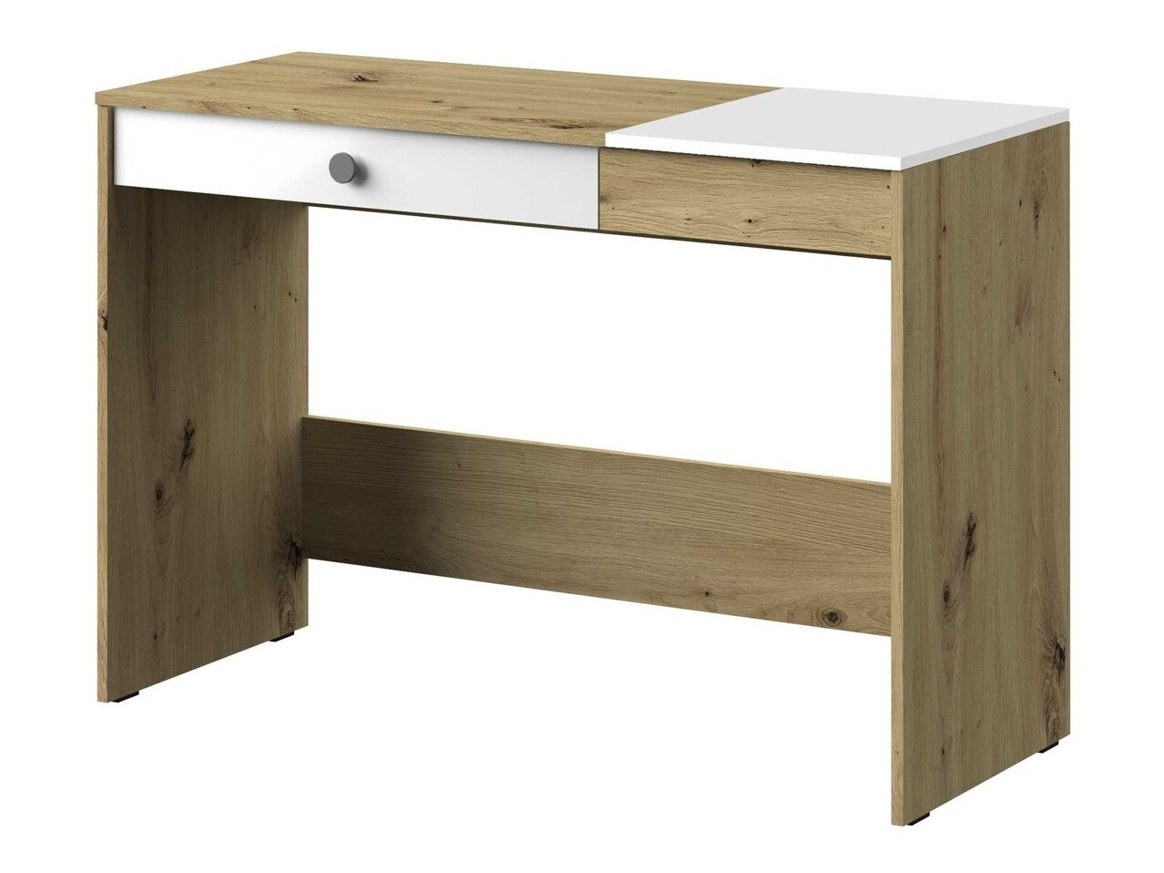 Kancelarijski sto Mirelbu 109 (Artisan hrast + Sjajno belo + Sivo)