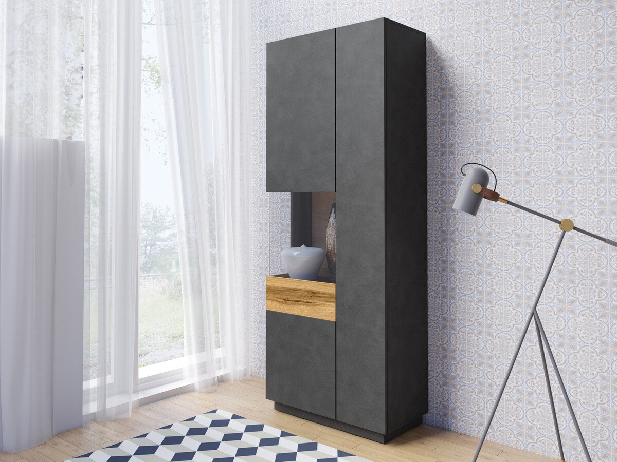 Polica Livlore 100 (Matera siva + Hrast Votan)