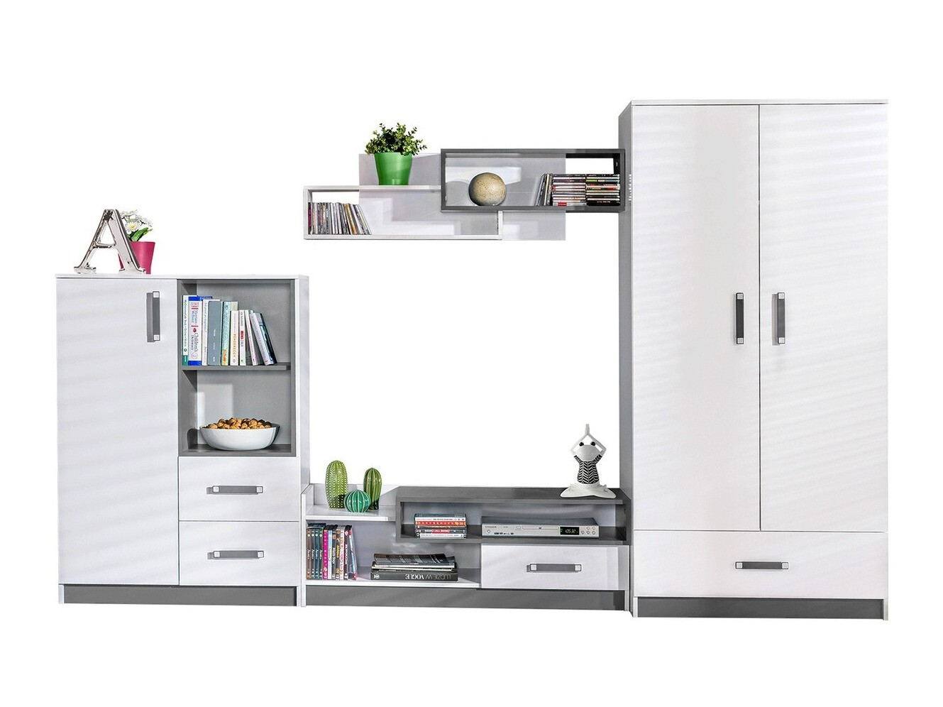 Set za dnevnu sobu Lorlare 101 (Belo + Sivo)