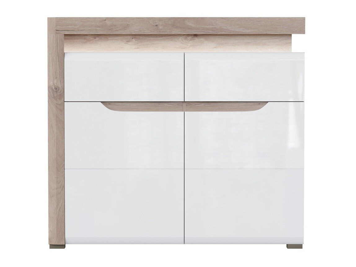 Komoda Revelmi 102 (Hrast + Sjajno belo)