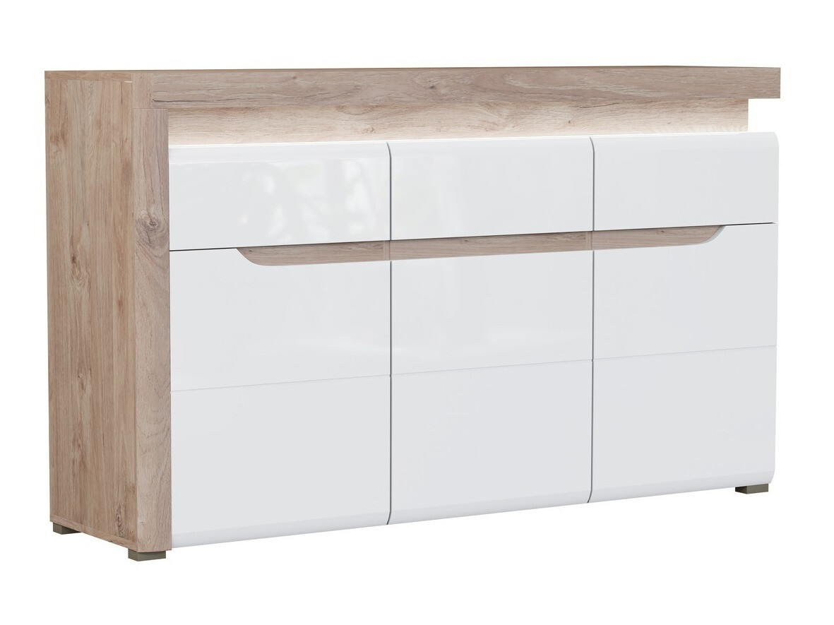 Komoda Revelmi 103 (Hrast + Sjajno belo)