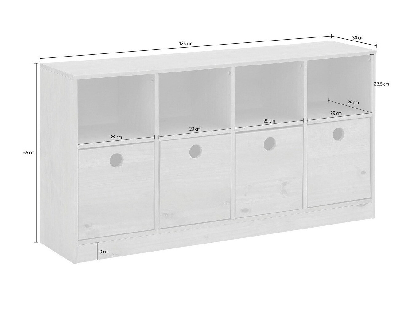 Komoda Ruvfiva 118 (Sivo)