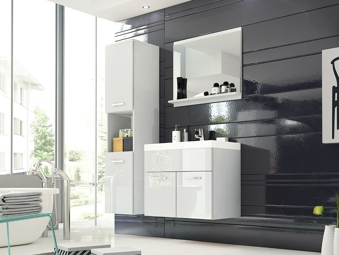 Set za kupatilo Sarasota 122 (Belo + Sjajno belo)