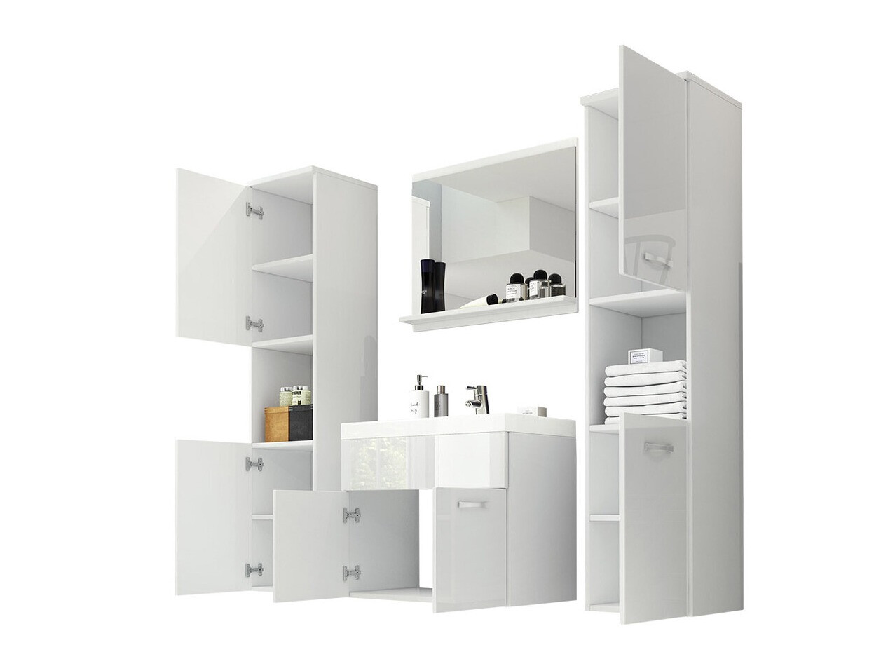 Set za kupatilo Sarasota 123 (Belo + Sjaj siva)