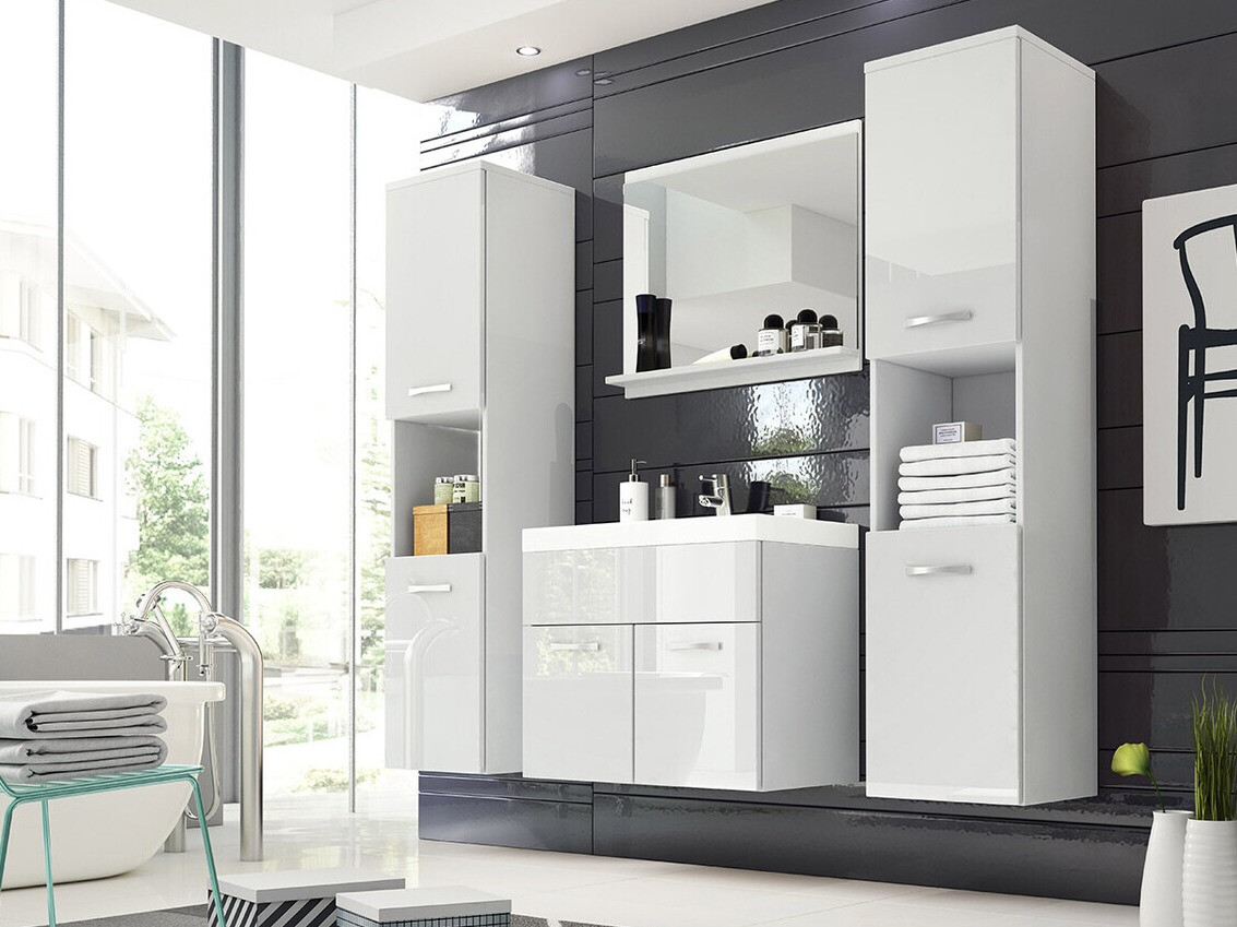 Set za kupatilo Sarasota 123 (Belo + Sjajno belo)