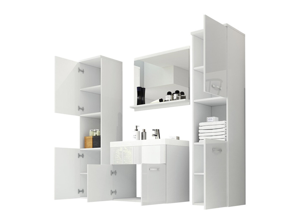 Set za kupatilo Sarasota 123 (Hrast Votan + Sjajno belo)
