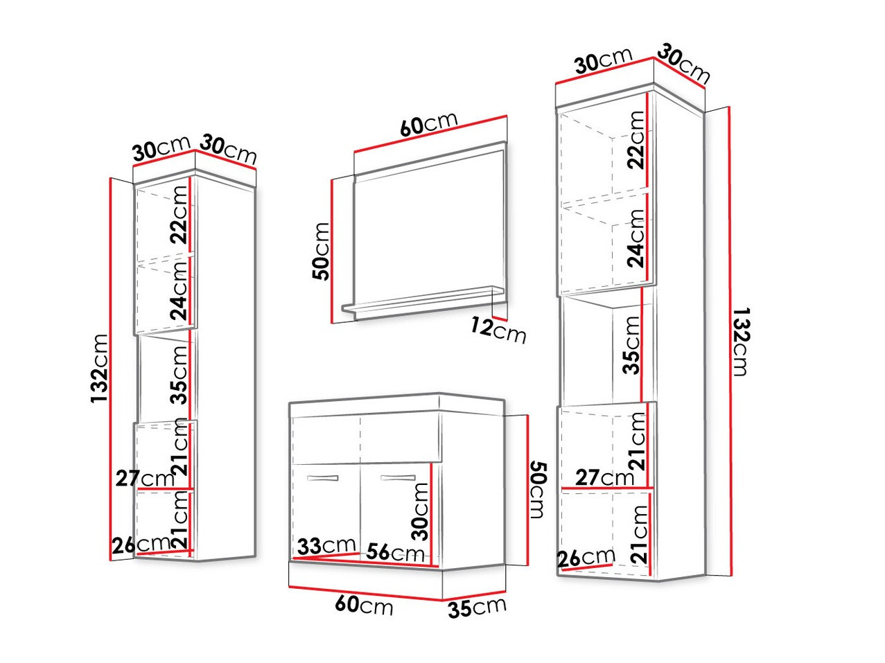 Set za kupatilo Sarasota 123 (Вотан храст)