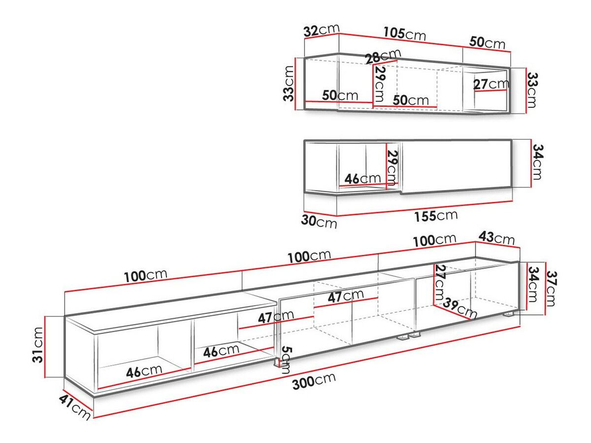 Set za dnevnu sobu Remus XXV (Crno + Sjajno crna + Artisan hrast)