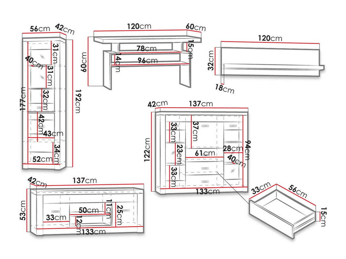 Set za dnevnu sobu Serfeno 122 (Svetli jasen)