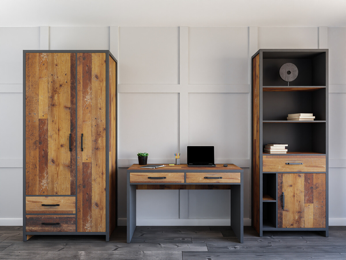 Set za kućnu kancelariju Belsera 114 (Smeđa + Matera siva)