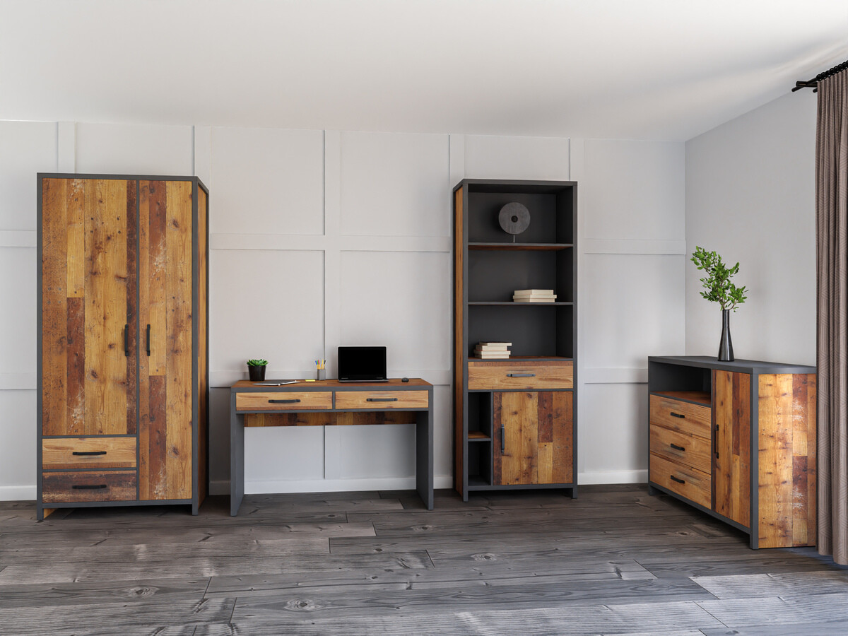 Set za kućnu kancelariju Belsera 115 (Smeđa + Matera siva)